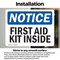 Signmission First Aid Kit Inside, 14 in W x Rectangle, Vinyl Decal OS-2PACK-NS-D-1014-L-12738 - alternate 5